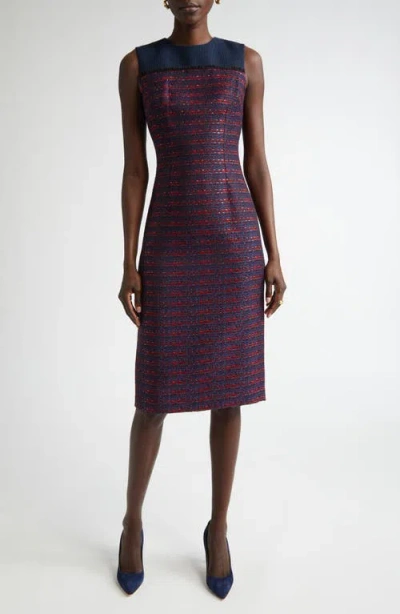 St John St. John Collection Colorblock Tweed Sheath Dress In Multi
