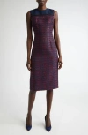 St John St. John Collection Colorblock Tweed Sheath Dress In Multi