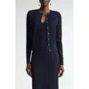 St John St. John Collection Crewneck Cardigan In Midnight