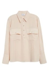 St John Silk Crepe De Chine Blouse In Pink Blush