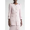 St John St. John Collection Crystal Embellished Honeycomb Tweed Longline Jacket In Primrose