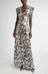 St John St. John Collection Cubist Sequin Gown In Multi