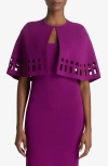 St John Stretch Knit Cut Out Cape In Azalea