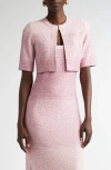 St John Degrade Stripe Sequin Knit Jacket In Camellia