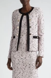 St John St. John Collection Donna Tweed Jacket In Black/pink Multi