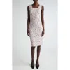 St John St. John Collection Donna Tweed Sheath Dress In Black/ Pink Multi