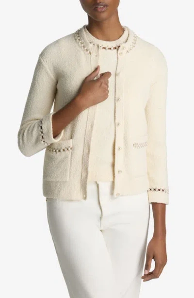 ST JOHN ST. JOHN COLLECTION EMBELLISHED STRETCH MICRO BOUCLÉ JACKET