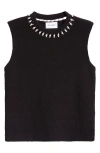 St John St. John Collection Embellished Stretch Micro Bouclé Shell In Black