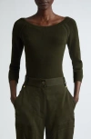 St John Fine Gauge Sweater In Cypress