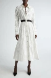 ST JOHN ST. JOHN COLLECTION FLORAL FIL COUPÉ LONG SLEEVE SHIRTDRESS