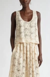 St John St. John Collection Floral Guipure Lace Tank In Pink Blush