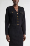 St John St. John Collection Fringe Flatback Rib Jacket In Black