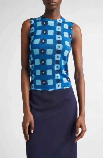 St John St. John Collection Geo Print Wool Shell