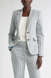 St John St. John Collection Houndstooth Stretch Cotton Blazer