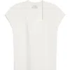 St John St. John Collection Interlock Knit Short Sleeve Sweater In Pearl