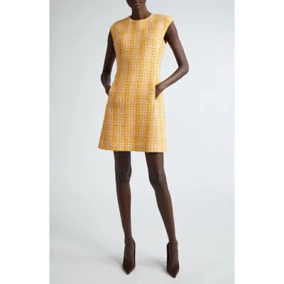 St John St. John Collection Italian Slubbed Tweed Knit A-line Dress In Sonora/dune Multi