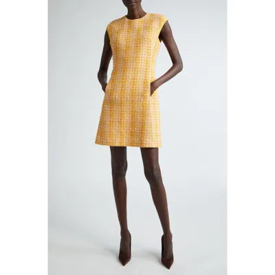 St John St. John Collection Italian Slubbed Tweed Knit A-line Dress In Sonora/ Dune Multi
