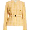 St John St. John Collection Italian Slubbed Tweed Knit Belted Jacket In Sonora/ Dune Multi