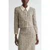 St John Stud-collar Metallic Tweed Collage Jacket In Pink Blush/shadow Multi