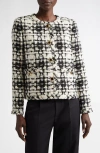 St John St. John Collection Metallic Wool Blend Tweed Jacket In Multi