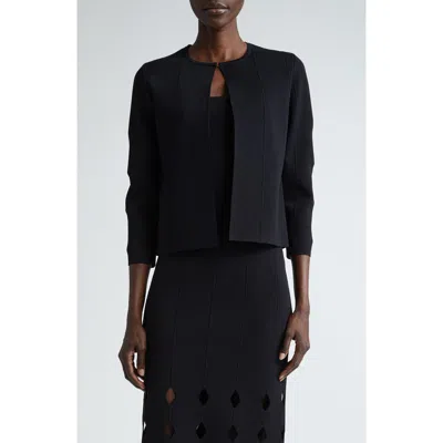 St John St. John Collection Milano Knit Cutout Sleeve Cardigan In Black