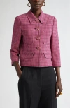 St John Mini Plaid Jacket In Wild Orchid Multi