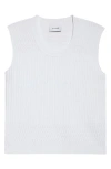 St John St. John Collection Mixed Stitch Fine Gauge Sleeveless Sweater