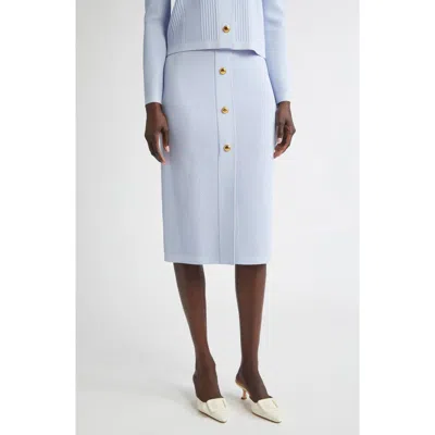 St John St. John Collection Mixed Stitch Flatback Rib Skirt In Blue