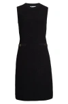 St John St. John Collection Mixed Texture Sleeveless Knit Shift Dress In Black