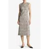 St John St. John Collection Multicolor Eyelash Tweed Midi Dress In Ecru Multi