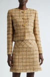 St John Metallic Multi Tweed Jacket In Gold/canyon Multi