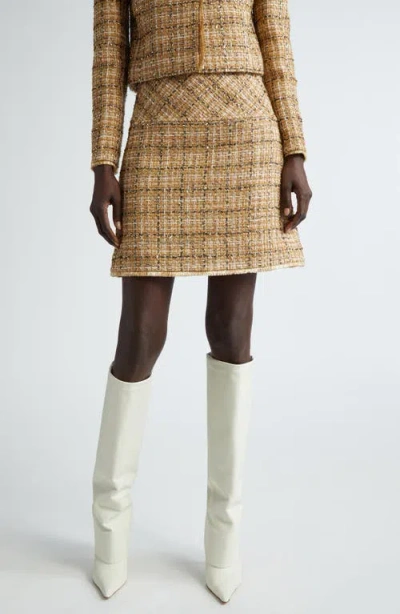 St John St. John Collection Multiyarn Metallic Tweed Skirt In Gold/canyon Multi