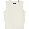 St John St. John Collection Piqué Knit Shell In Ecru