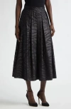 St John St. John Collection Pleated Zebra Fil Coupé Skirt In Black
