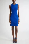 St John St. John Collection Pointelle Moving Ribs Knit Sheath Dress In Blue