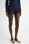 St John St. John Collection Re-edition Textured Knit Shorts In Midnight