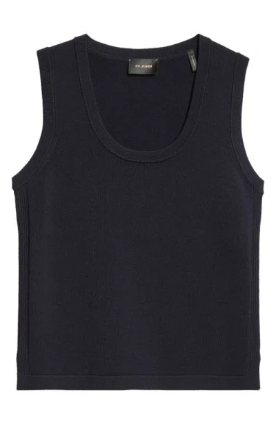 St John Silk Tank Top In Midnight