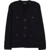 St John Santiago Knit Button Jacket In Midnight