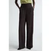 St John St. John Collection Satin Back Crepe Wide Leg Pants In Mocha