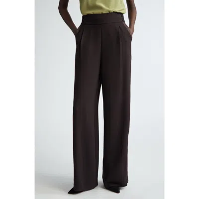 St John St. John Collection Satin Back Crepe Wide Leg Pants In Mocha