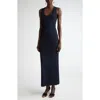St John St. John Collection Scoop Neck Fine Rib Tank Dress In Midnight