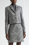 St John St. John Collection Sequin Chevron Embellished Jacket In Gray