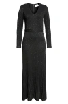 St John St. John Collection Sequin Embroidered Long Sleeve Knit Dress In Black