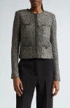 St John St. John Collection Sequin Metallic Knit Crop Jacket