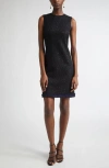 St John St. John Collection Sequin Tweed Knit Sleeveless Dress In Black