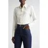 St John Silk Crepe De Chine Blouse In Ivory