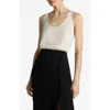 St John St. John Collection Silk Crêpe De Chine Tank In Ecru