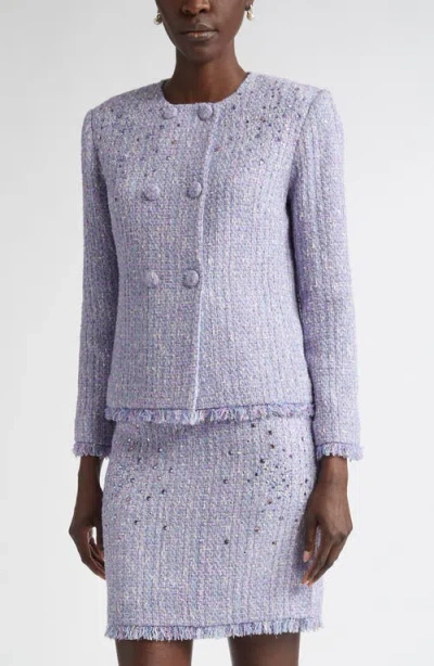 St John St. John Collection Sinclair Monroe Tweed Jacket In Purple