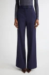 St John St. John Collection Stretch Twill Straight Leg Pants In Blue