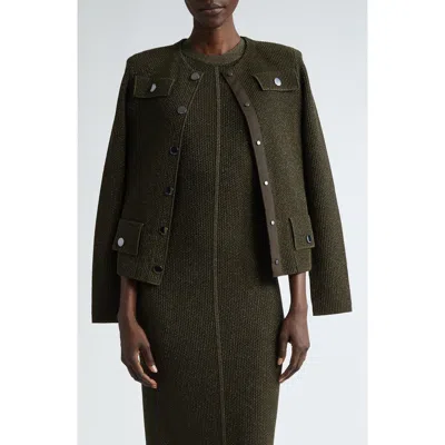 St John St. John Collection Two-layer Stretch Mesh Crop Jacket